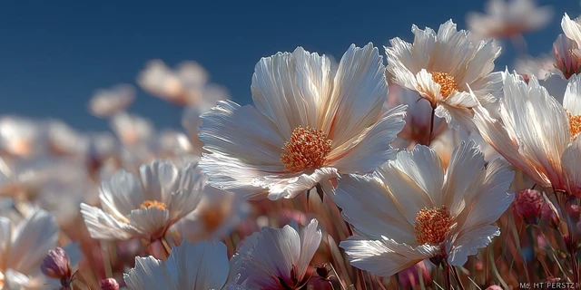 White Daisies in a Field Reaching for the Sky