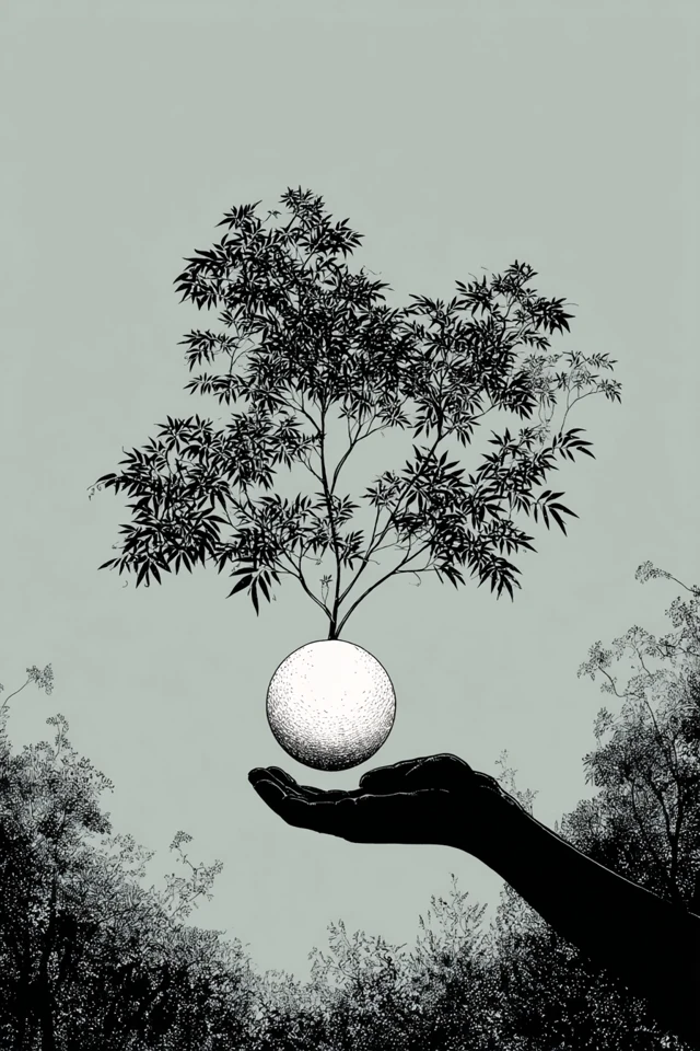 Minimalist Oracle Card Illustration Tree of Life