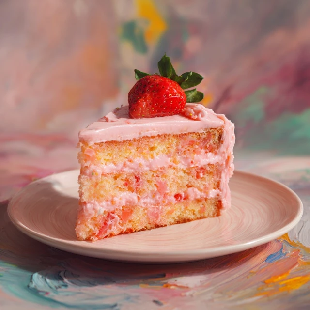 Strawberry Cake in Monet Style Art