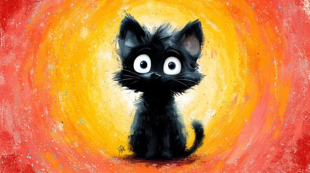 Cute Cat Minimalist Painting by Joey Moya