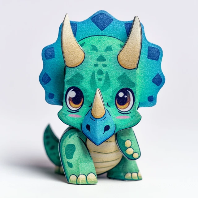Cute Chibi Triceratops Origami