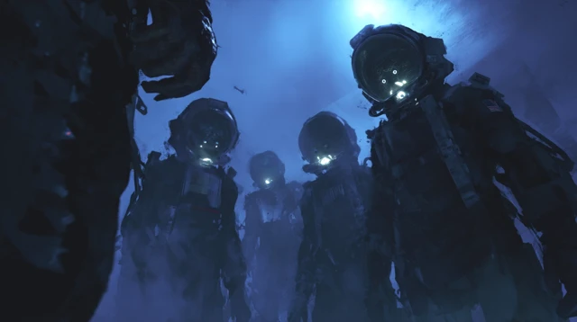 Scifi Horror Cyborg Astronauts Staring POV