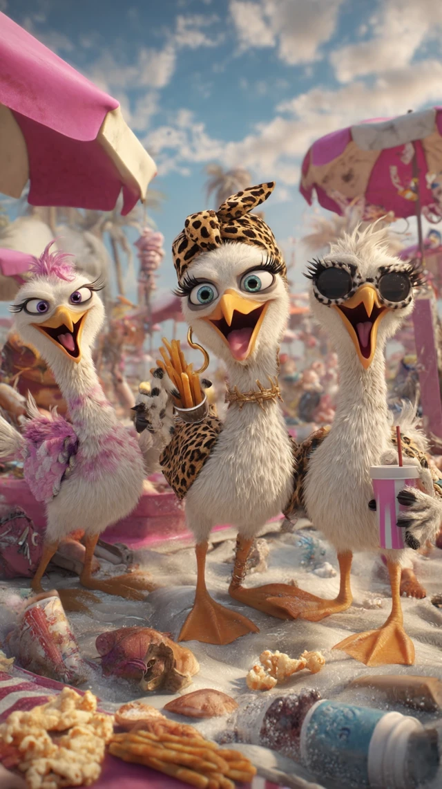 Funny Seagull Beach Party 3D Animation
