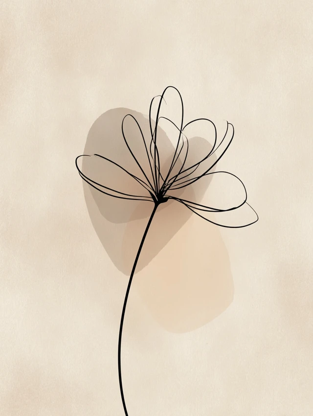 Minimalist Flower Line Art Wall Decor