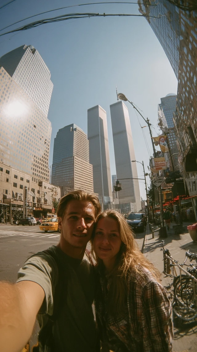 911 Selfie Couple in New York Twin Towers