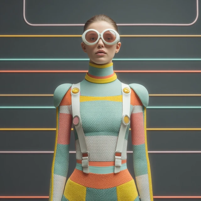 Fashion Woman in Spandex Suit Vogue Pose