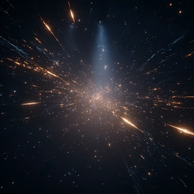 Falling Stars in Space Cinematic Lighting