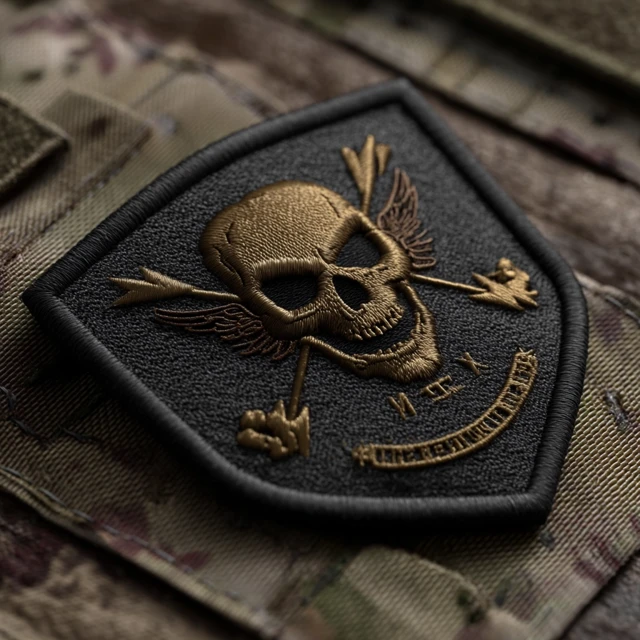 Military Patch Design: Skull, Eagle Talons, Lightning