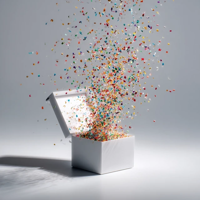 Confetti Explosion From White Box Photography