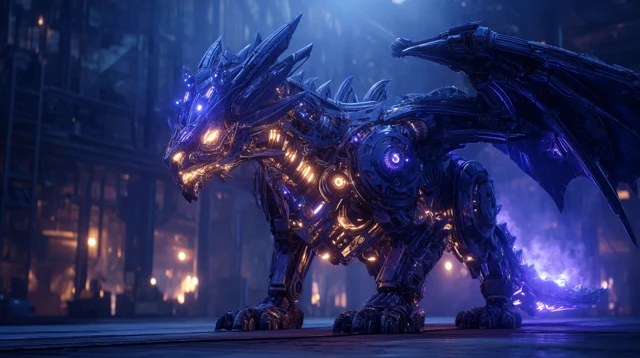 Mechanical Dragon Fantasy Art
