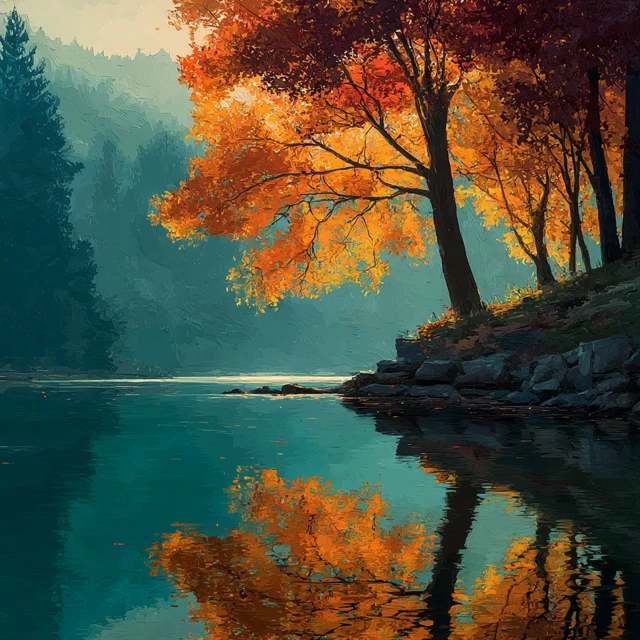 Beautiful Autumn Landscape Painting
