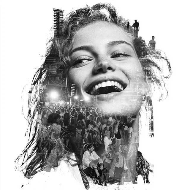 Double Exposure Girl Club Scene Ibiza Style