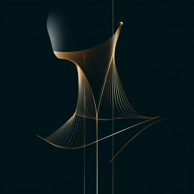 Minimalist Vector Art of a Neck with Metal Shine