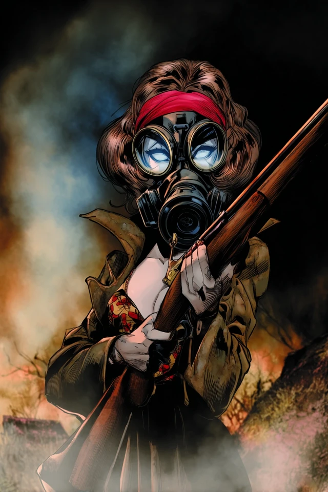 Wasteland Scavenger Woman with Rifle