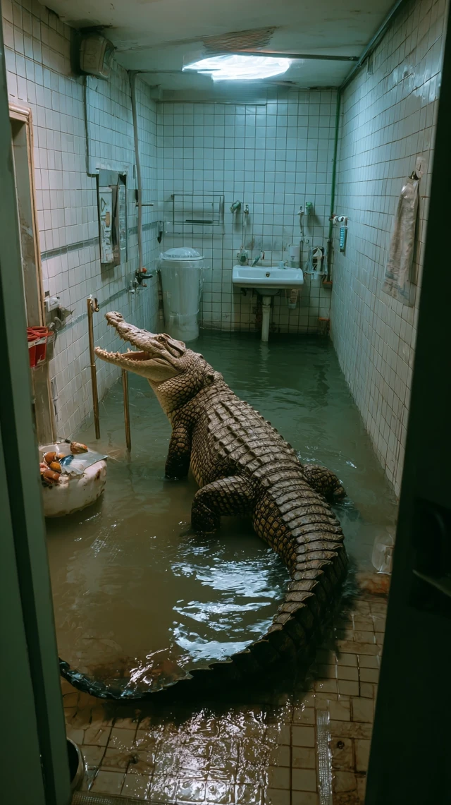 Crocodile in the Bathroom A Real Life Unexpected Visitor
