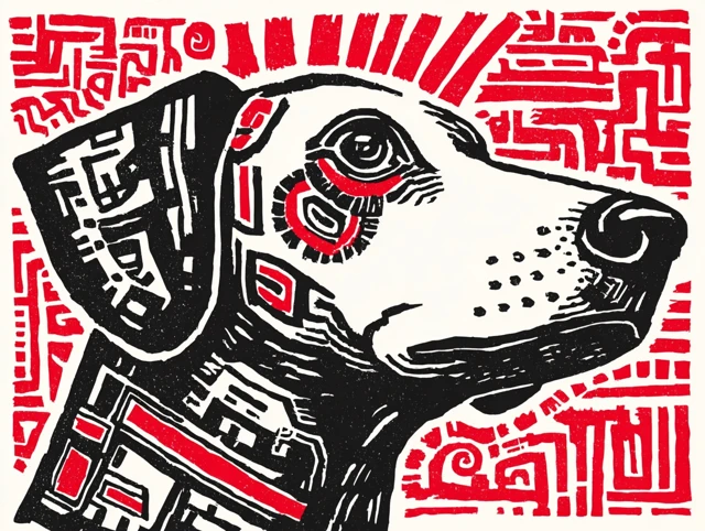 Cocker Spaniel Art in Keith Haring Style