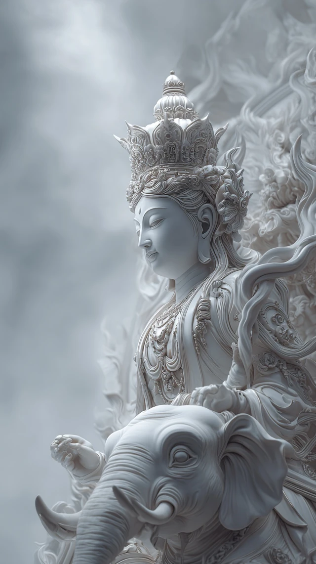 Ancient Chinese Bodhisattva Statue 3D Render