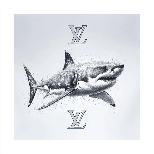 Shark Meets Louis Vuitton Wall Art