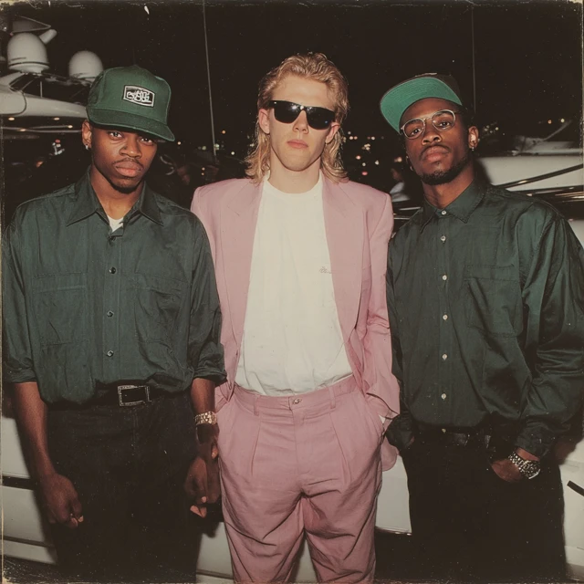 1980s Album Cover Miami Yacht Night