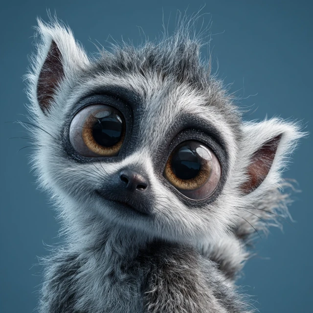 Cute Magical Lemur Creature with Big Eyes