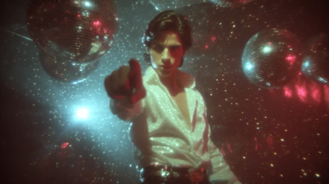 1980s Disco Retro Man Pointing Nostalgia