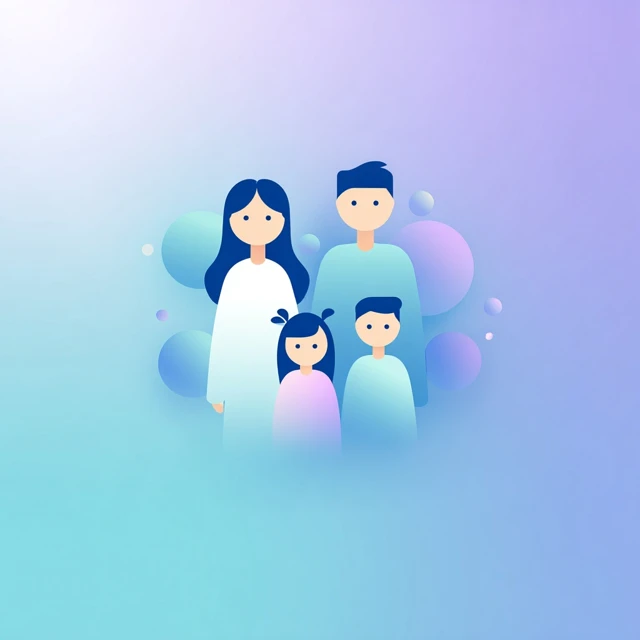 Family Portrait Illustration of Four People