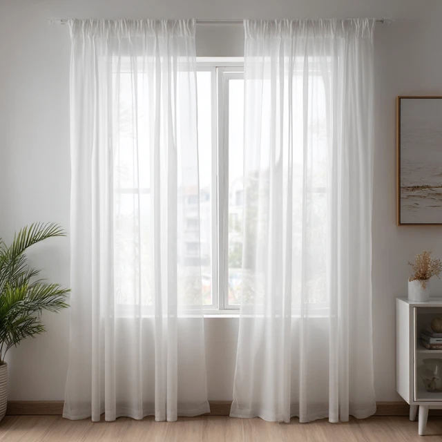 White Curtains Window Decor Scandinavian Style