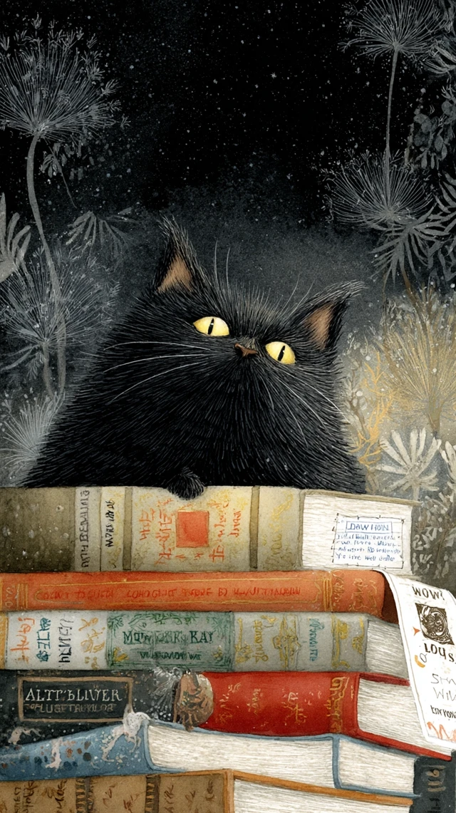 Cat Reading How to be Loud Illustration