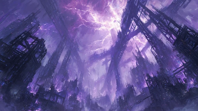 Megacity Ruins Biomechanical Hive Structure