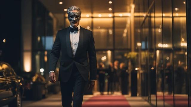 Masquerade Party Elegant Man in Tuxedo