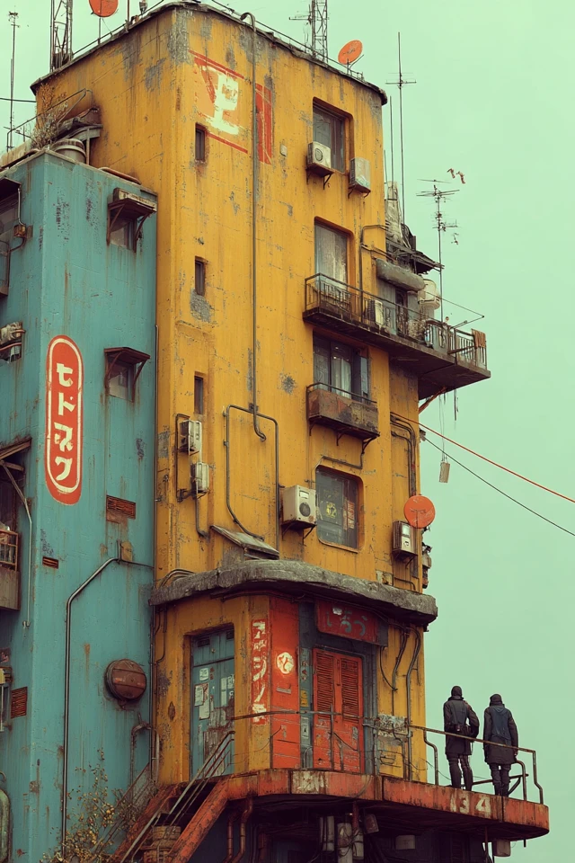 Cyberpunk City: Gritty Spring Day