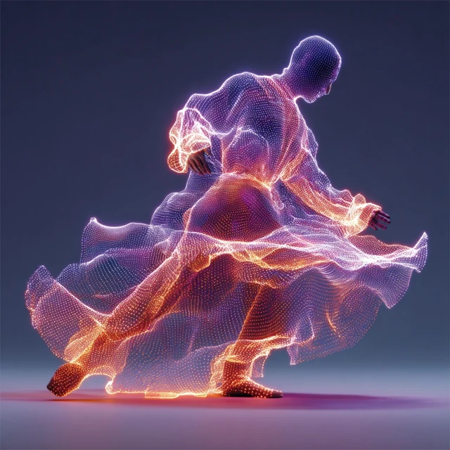 Kinetic Dancer in Translucent Light Currents