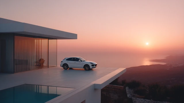 Porsche Macan by the Sea Luxury Sunset View