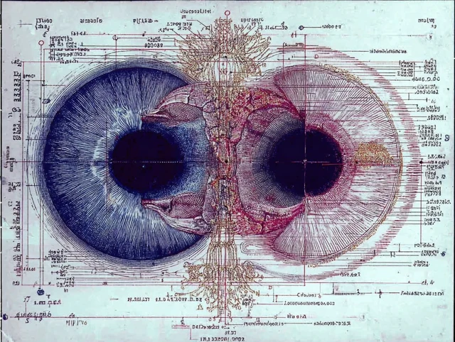 Medieval Manuscript Eyes Illustration