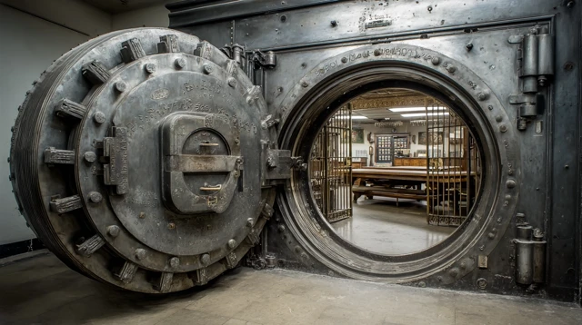 Antique Bank Vault Close Up Nebraska USA