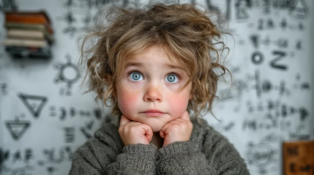 Young Girl Thinking About Math