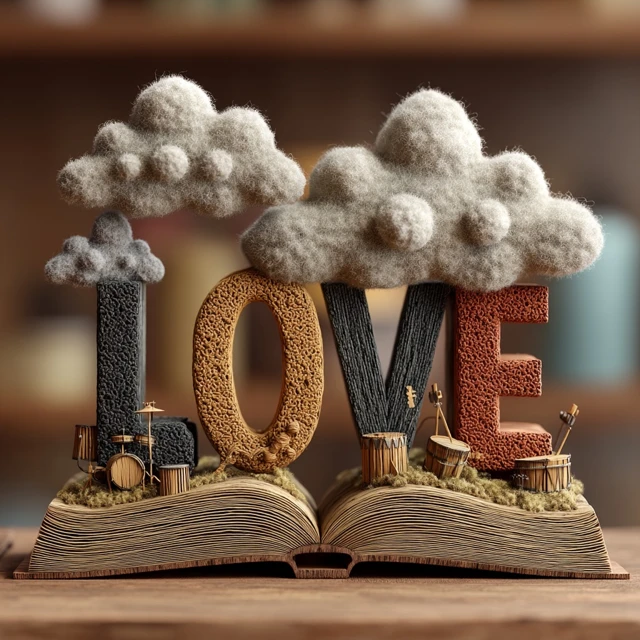 3D Pop Up Love Illustration