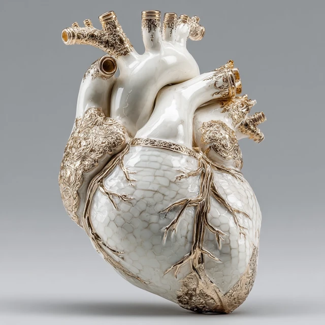 Monochromatic White Heart Sculpture
