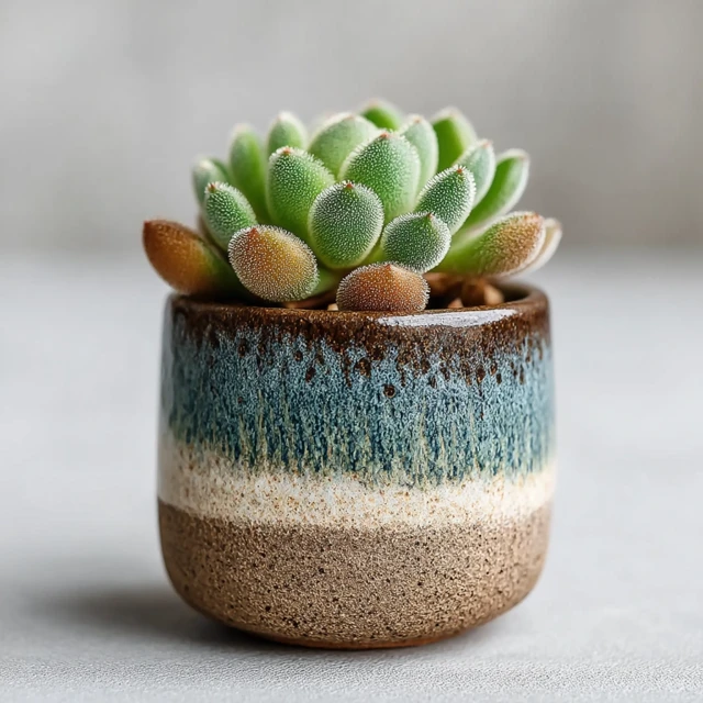 Succulent Plant in Ceramic Pot Minimalist Aesthetic
