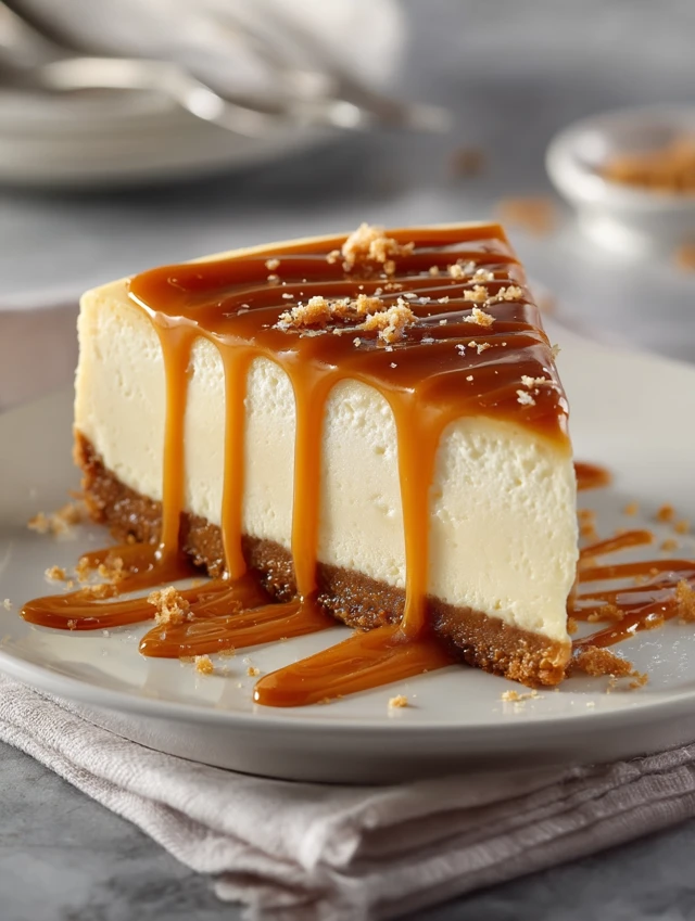 Luxe Caramel Cheesecake - Delicious Dessert Close-Up
