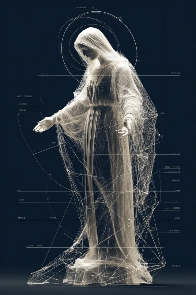 Saint Mary Wireframe Artistic Representation