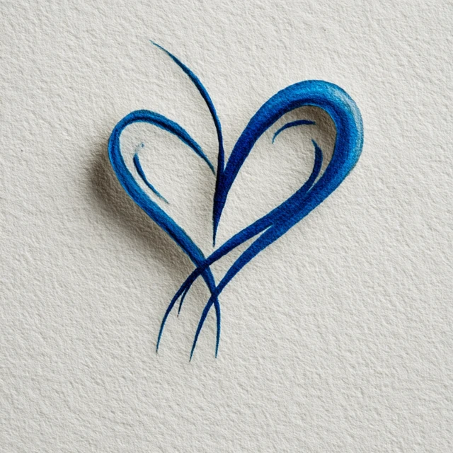 Indigo Blue Heart Tattoo Design Stylish and Simple