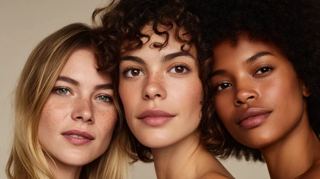 Beautiful Women Diverse Skin Tones Beauty Portrait