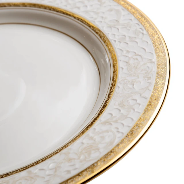 Luxury White and Gold Dinner Plates for Elegant Dining