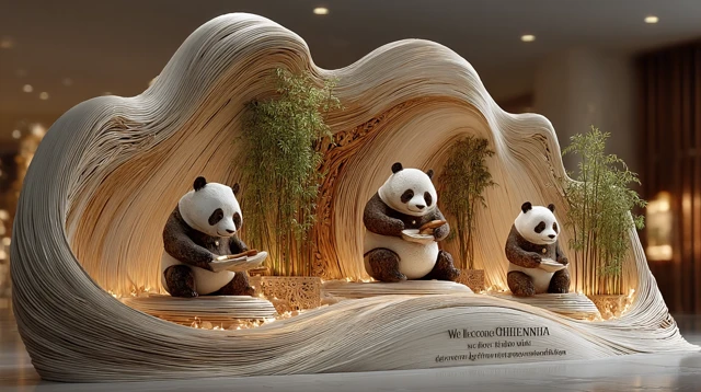Chengdu Bamboo Panda Installation at Tianfu Airport