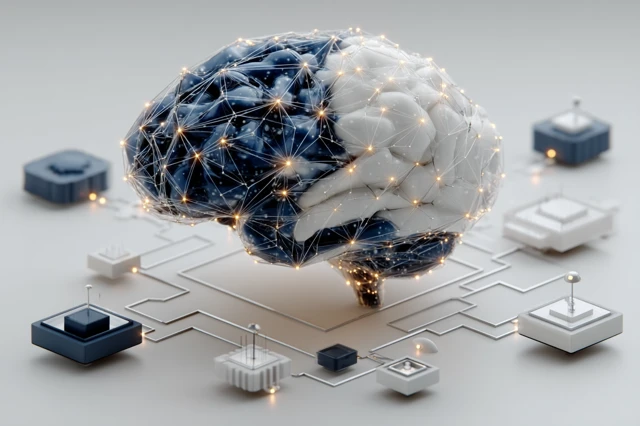 AI Brain Illustration for Corporate Presentation
