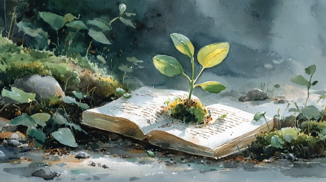 Sprouting Seed Watercolor Growth and Learning