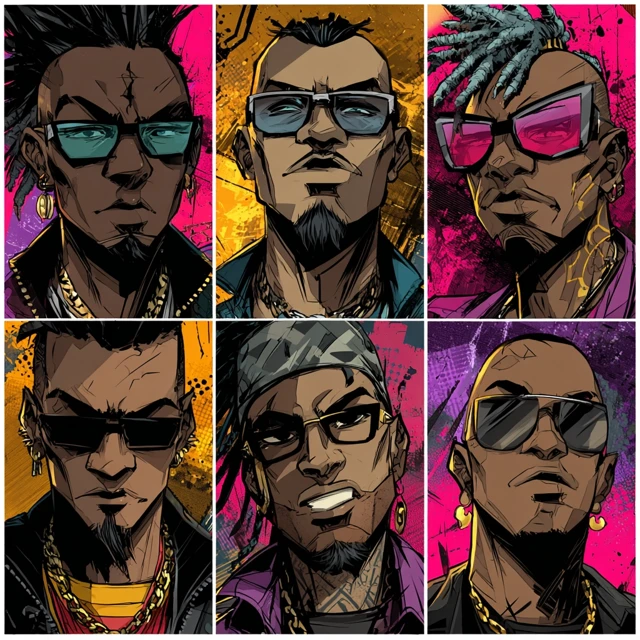 Fantasy RPG Band African American Characters