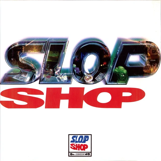 Slop Shop Logo Design Text on White Background