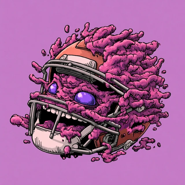Cursed Football Helmet Mascot Avatar Logo